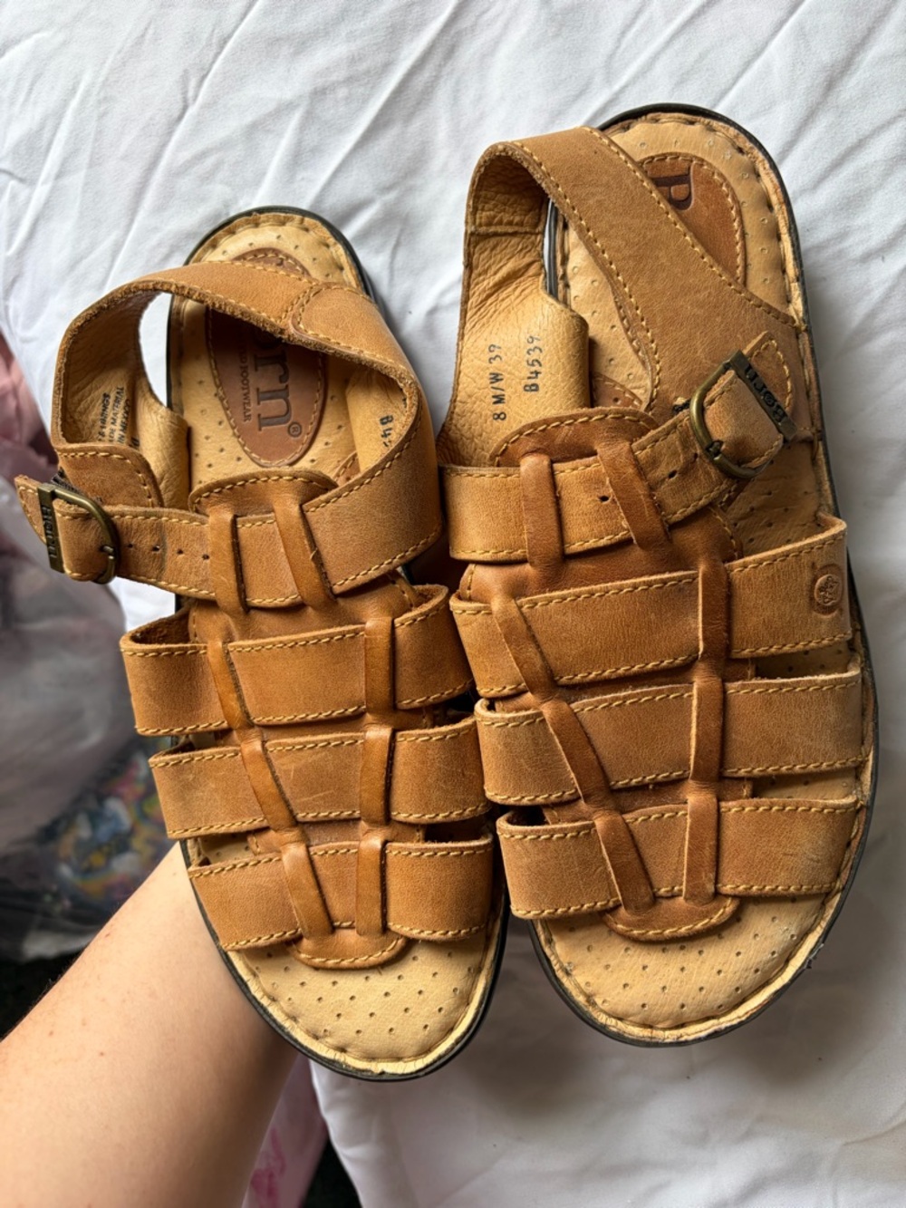 Born Kids Tan Leather Fisherman Sandals
